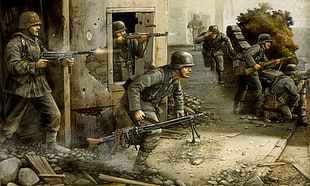 illustration photo of soldiers holding rifles